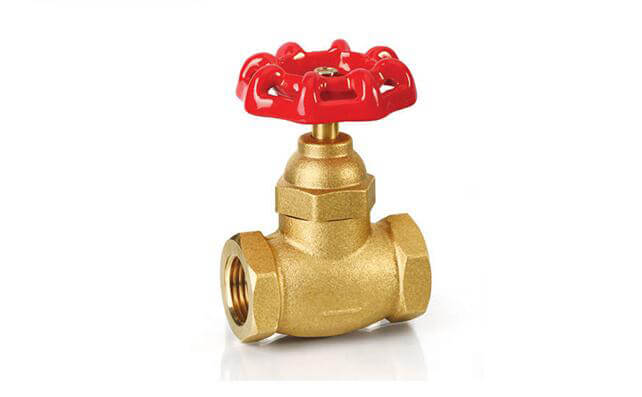  Lead Free 125 PSI Red Handle Rough Brass Stop Valve